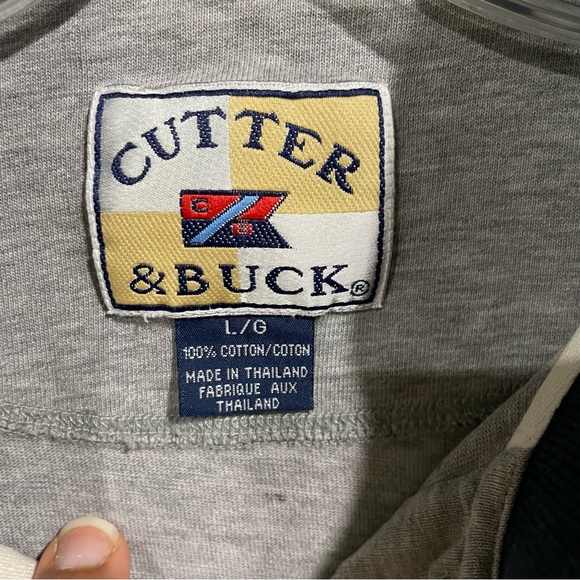 CUTTER AND BUCK GRAY POLO SHIRT , SIZE - LARGE - Picture 3 of 9